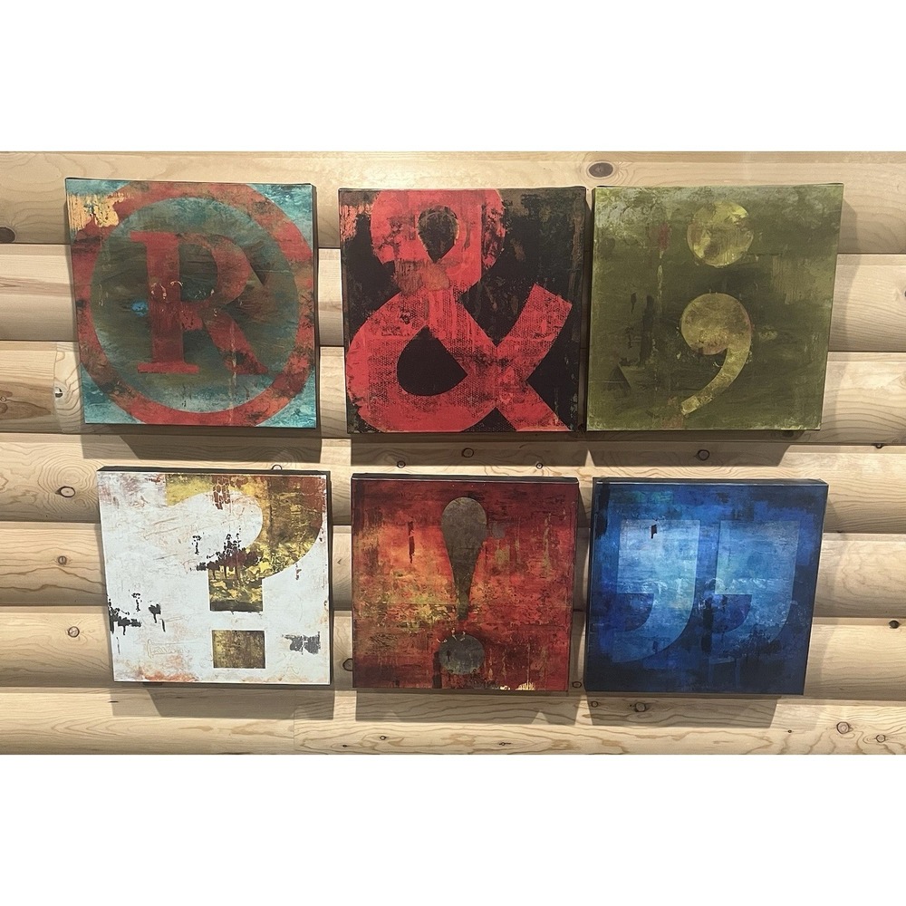 Set of six 16x16 Giclee Print Canvas Art.